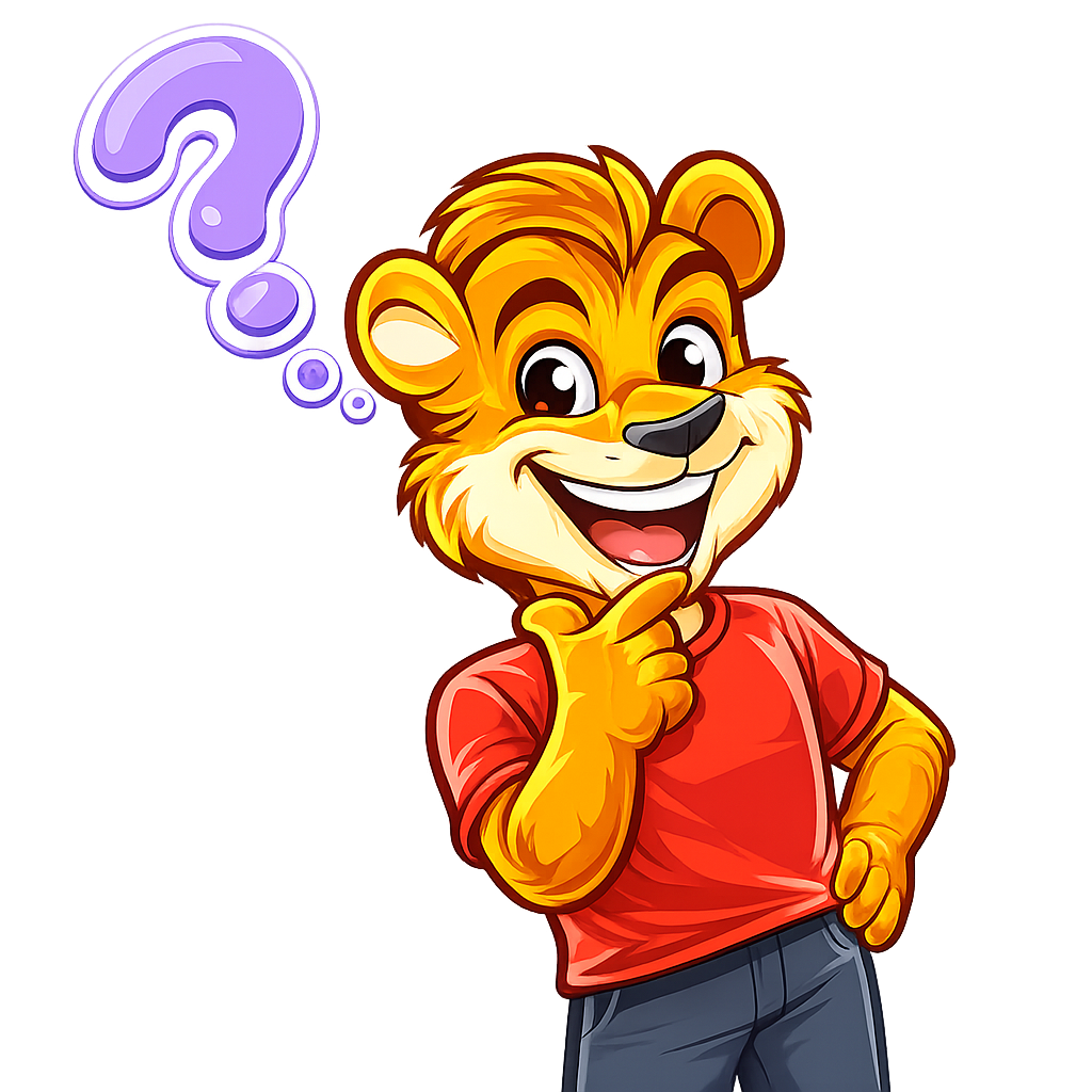 Ours mascotte pensif et questionnant